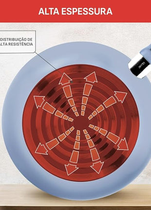 T-Fal Refresh Ceramic Nonstick Cookware Set, 12-Piece Nonstick Cookware, Oven Safe to 350°F, Stockpot, Griddle, Frying Pans, Utensils, Ceramic Pots and Pans Set, Blue