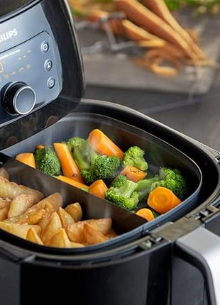 Philips Party Master Kit for Philips Airfryer XXL models, Double Layer Rack and Basket Divider, Dishwasher Safe Parts for Easy Cleaning and Storage, HomeID App, Silver (HD9950/01)