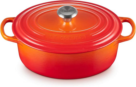 Le Creuset Enameled Cast Iron Signature Oval Dutch Oven, 2.75 qt., Flame