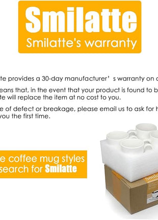 Smilatte 20 oz Large Coffee Mugs, M007 Plain Tall Ceramic Cup with Handle for Dad Men, Set of 2, White