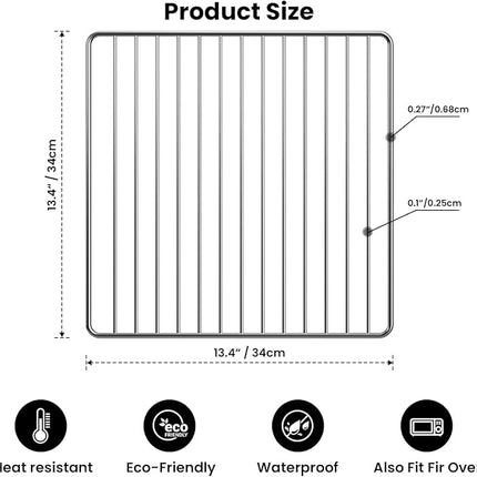 13.4'' x 13.4'' Wire Rack for Baking with Ninja SP101, SP100, SP1001C, SP201 Foodi Air Fry Oven, Stainless Steel Wire Rack for Cooking, Oven Racks Replacements for Ninja Air Fryer Replace