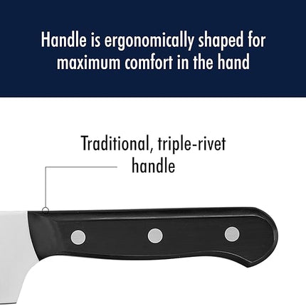 HENCKELS Solution Razor-Sharp Hollow Edge Santoku Knife 7 inch, German Engineered Informed by 100+ Years of Mastery, Black/Stainless Steel