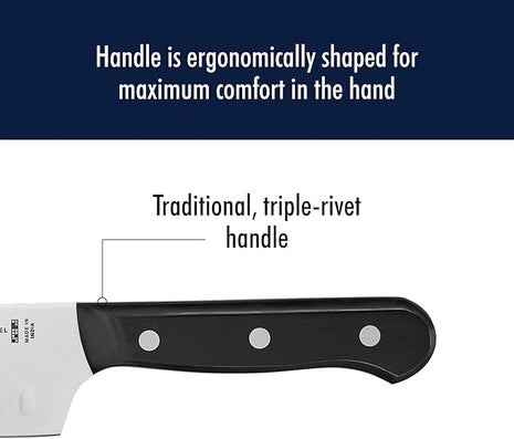HENCKELS Solution Razor-Sharp Hollow Edge Santoku Knife 7 inch, German Engineered Informed by 100+ Years of Mastery, Black/Stainless Steel