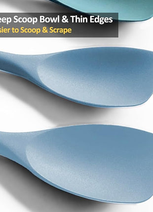 Upgrade Silicone Spatula Spoon Set,VOVOLY Heat Resistant Rubber Spoonula, Seamless Non-Stick Flexible Scrapers for Baking Mixing Tool,3 Pack,Starry Blue