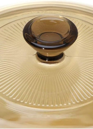 Visions (6) Piece Amber 2.5q, 3.5L, and 5qt Versa Pot Set with Matching Glass Lids