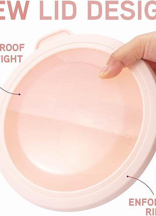 COOK WITH COLOR Mixing Bowls with TPR Lids - 12 Piece Plastic Nesting Bowls Set includes 6 Prep Bowls and 6 Lids, Microwave Safe (Rose)