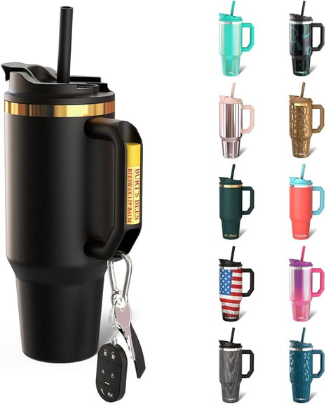 Frost Buddy Thicc Buddy - 40 oz Stainless Steel Vacuum Insulated Tumbler with Lid and Straw for Water - Travel Mug Cupholder Friendly - Gifts for Women Men Him Her (Texas Tea)