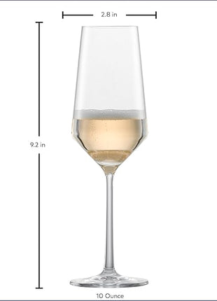 ZWIESEL GLAS Pure Champagne Glass (Set of 2), Champagne Flutes with Effervescent Point, Dishwasher-Safe Tritan Crystal Glasses, Made in Germany (7 Ounce)