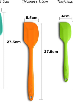 Silicone Spatula 3-piece Set, Ergonomic Handle High Heat-Resistant Spatulas, Non-stick Rubber Spatulas with Stainless Steel Core