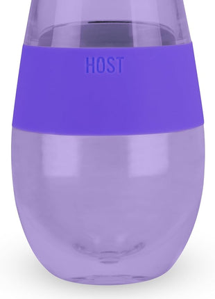 Host Cooling Cup Set of 1 Plastic Double Wall Insulated Freezable Drink Chilling Tumbler with Freezing Gel, Wine Glasses for Red and White Wine, 8.5 oz, Translucent Purple