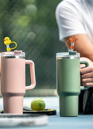 11Pcs Straw Cover for Stanley Cup, Silicone Straw Topper for Stanley Cup 30&40oz with Tumblers, 10mm 0.4in Lid Accessories (Reusable)