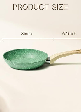 Innerwell Nonstick Frying Pan Skillet, 8 Inch Non Stick Egg Pan Omelet Frying Pans 100% PFOA-Free, Non-Toxic Healthy Cooking Pan, Induction Compatible