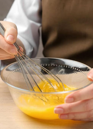 NileHome Whisk, Stainless Steel Wisk Set 8" 10" Kitchen Whisk Wisking Tool Kitchen Wisk Wire Whisks for Cooking, Whisking, Blending, Beating, Stirring-…