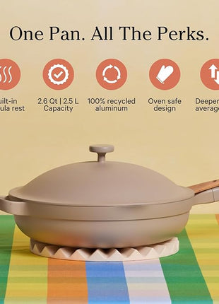 Our Place Always Pan 2.0-10.5” (2.6 Qt) Nonstick, Toxin-Free Ceramic Cookware | Patented 10-in-1 Aluminum Frying & Sauté Pan | Safe for Oven, Induction & All Cooktops up to 450°F | Steam