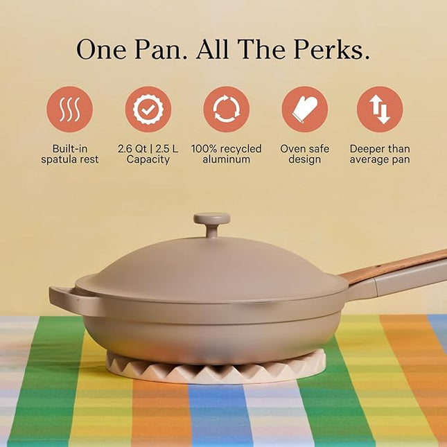 Our Place Always Pan 2.0-10.5” (2.6 Qt) Nonstick, Toxin-Free Ceramic Cookware | Patented 10-in-1 Aluminum Frying & Sauté Pan | Safe for Oven, Induction & All Cooktops up to 450°F | Steam