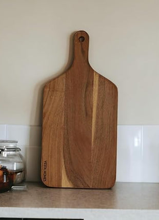 Vesta Homes Wooden Cutting Board for Kitchen/Chopping/Serving Board, Platter for Vegetables, Cheese and Charcuterie | Acacia Wood |16 * 7 Inches | Handmade in India
