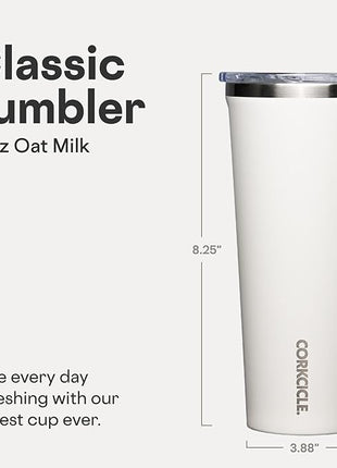 Corkcicle Classic Tumbler - Keeps Drinks Cold for 9 Hours & Hot for 3 - Triple-Insulated Stainless Steel - Holiday Tumbler Gift - 24 oz - Oat Milk