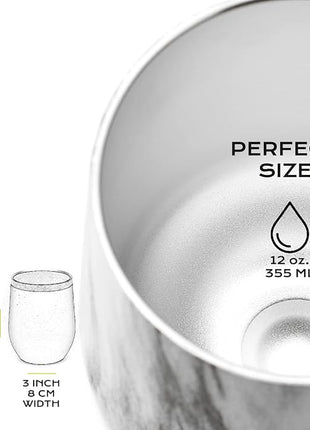 BALIBETOV 5 pcs large Yerba Mate Cup and Bombilla Kit, Includes one 12 oz Yerba Mate Gourd with Lid, Two Bombillas Mate Straw and one cleaning brush | Stainless steel | Double Walled