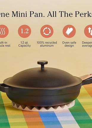 Our Place Mini Always Pan 2.0-8.5” (1.2 Qt) Nonstick, Toxin-Free Ceramic Cookware | Patented 10-in-1 Aluminum Frying & Sauté Pan | Safe for Oven, Induction & All Cooktops up to 450°F | Char