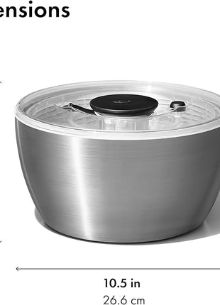 OXO Good Grips Stainless Steel Salad Spinner, 6.34 Qt.
