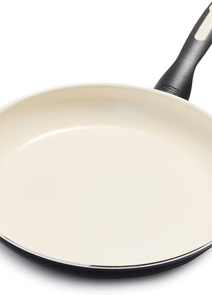 GreenPan Rio Healthy Ceramic Nonstick 12" Frying Pan Skillet, PFAS-Free, Dishwasher Safe, Black