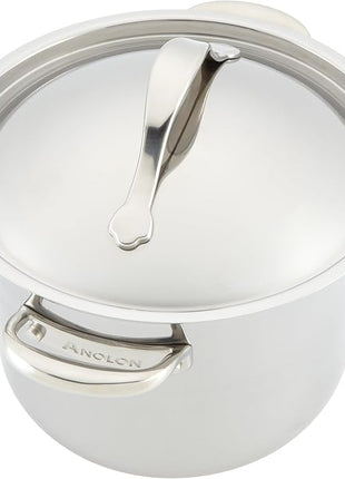 Anolon Nouvelle Stainless Steel Cookware Pots and Pans Set, 10 Piece