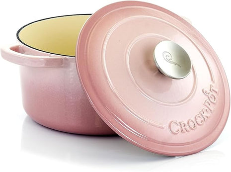 Crock-Pot Artisan Round Enameled Cast Iron Dutch Oven, 3-Quart, Blush Pink