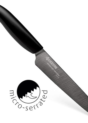 Kyocera Revolution 3pc ceramic knife set, 6", 5" and 3", Black