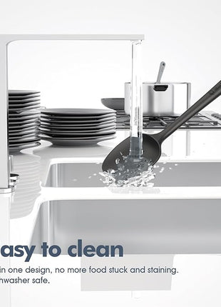 5 Pieces Silicone Spatula Set, Food Grade Rubber Spatula, Upgrade Strong Handle with Ergonomic Grip, Heat Resistant Up to 600°F for Nonstick Cookware, Cooking Black