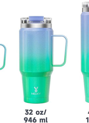 Meoky 32oz Tumbler with Handle, Stainless Steel Travel Mug with 2-in-1 Straw and Sip Lid, Vacuum Insulated Coffee Mug, 100% Leak Proof, Keeps Cold for 24 Hours or Hot for 8 Hours (Fairyland)