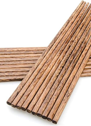 10-Pairs Wooden Chopsticks, Dishwasher Safe Chopstick,ReusableNatural Healthy, Chinese Classic Style for Kitchen, Dining Room, Gourmet, Noodles (9.8 Inch)