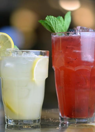 Bormioli Rocco Rock Bar 16.25 oz. Cooler Stackable Tempered Beverage Glasses for Cold Drinks, Water, and Cocktails, Set of 6, Clear