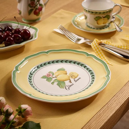 Villeroy & Boch French Garden Valance Lemon Salad Plate Premium Vitrified Porcelain - Made in Germany - Dishwasher and Microwave Safe - 8.25 inches - Sold Individually