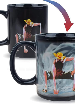 One Piece Luffy Changing Coffee Mug Heat-Sensitive Reactive Ceramic Cup Coffee Mug