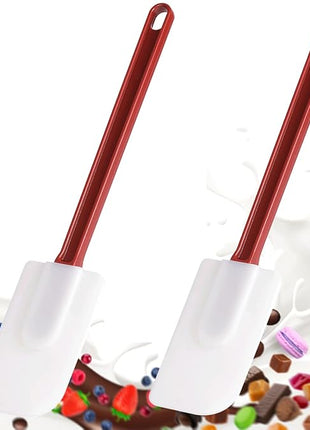 Commercial Rubber Spatula Set of 2, High Heat Resistant Silicone Scrapers 16 Inches, Commercial Spatula for Cooking, Rubber Spatula Set Resistant to 500℉ (2 Scrapers 16"/L)