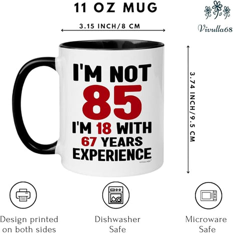 85th Birthday Gifts For Men, Women - Funny Mugs & Cups Ideas For Grandma, Presents For 85-year-old Man, Woman, Dad, Mom, 1940 Birthday Present For Grandma & Grandpa, Happy 85th Bday Decorations Gift