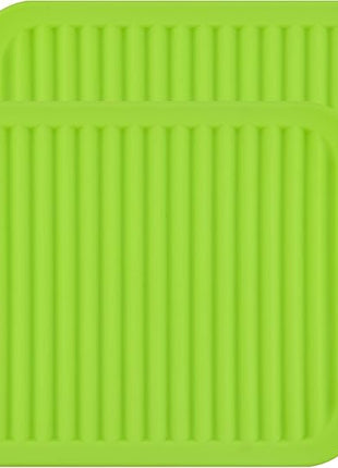 Silicone Trivets mat Smithcraft 9"X12" Big Multi-Purpose Drying Trivet Mat, Pot Holder, Waterproof, (Set of 2) Non Slip, Flexible, Durable, Dishwasher Safe Green