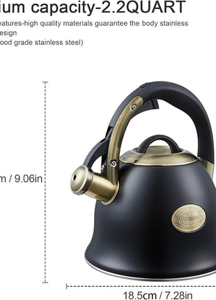 Tea Kettle -2.2 Quart Tea Kettles Stovetop Whistling Teapot Stainless Steel Tea Pots for Stove Top Whistle Tea Pot