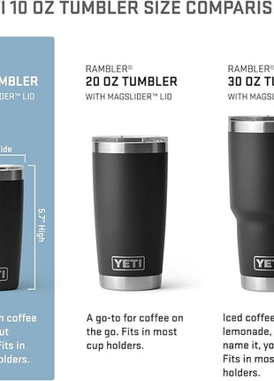 YETI Rambler 10 oz Tumbler, Stainless Steel, Vacuum Insulated with MagSlider Lid, Navy