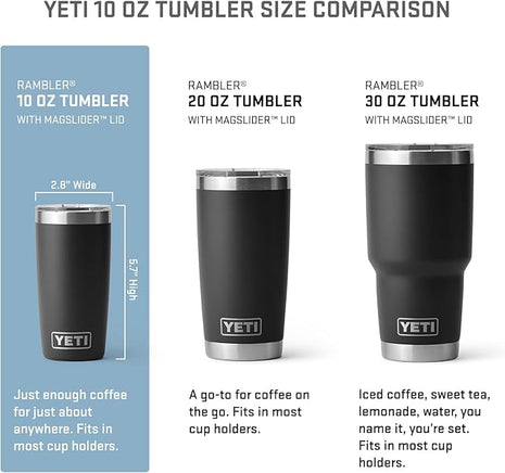 YETI Rambler 10 oz Tumbler, Stainless Steel, Vacuum Insulated with MagSlider Lid, Navy