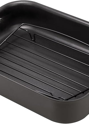 HIC Kitchen Roasting V-Shaped Baking Rack, Nonstick-Coated Steel, Fits Smaller Roasting Pans, 8 x 10.375 x 1.5-Inches