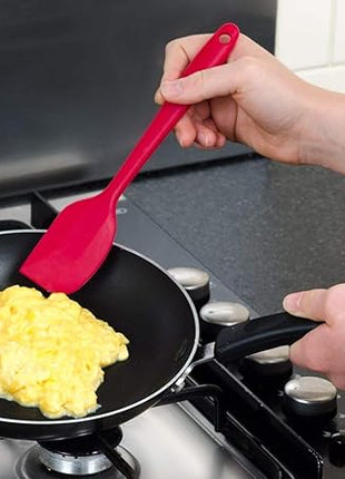 StarPack Basics Small Silicone Spatula (8.5"), High Heat Resistant to 480°F, Hygienic One Piece Design, Non Stick Rubber Cooking Utensil (Cherry Red)
