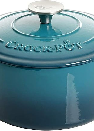 Crock-Pot Artisan Round Enameled Cast Iron Dutch Oven, 3-Quart, Teal Ombre