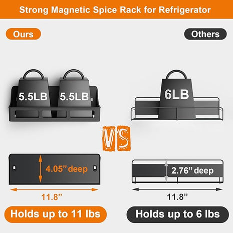 Magnetic Spice Rack for Refrigerator and Oven, 4 Pack Moveable Magnetic Shelves for Spice Jars, Heavy Duty Seasoning Rack Easy To Install For Kitchen Pantry kitchen organizers and storage
