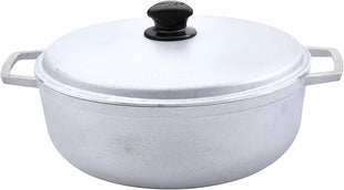 IMUSA 7.5 Quart Traditional Natural Made in Colombia Caldero with Lid for Cooking and Serving,Silver