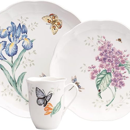 Lenox 6342794 Lenox Butterfly Meadow 18-Piece Dinnerware Set White