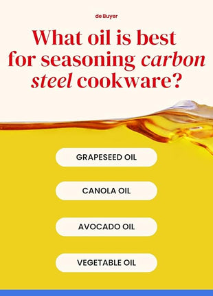 De Buyer MINERAL B Carbon Steel Omelette Pan - 11” Diameter, 8.3” Cooking Surface - PFAS, PFOA & PFOS Free - Made in France