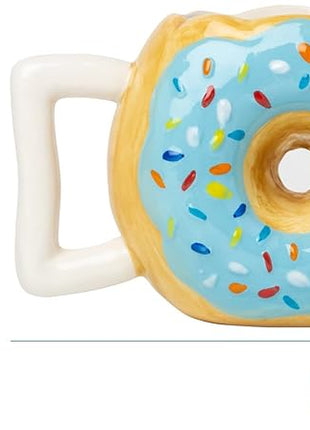 Comfify Ceramic Donut Mug – Chocolate Glaze with Sprinkles – Funny “MMM... Donuts!” Quote – 14 oz Coffee Cup