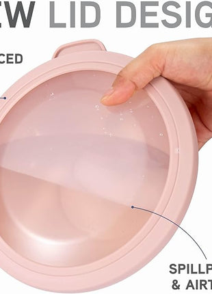 COOK WITH COLOR Mixing Bowls with TPR Lids - 12 Piece Plastic Nesting Bowls Set includes 6 Prep Bowls and 6 Lids, Microwave Safe Mixing Bowl Set (Pink Ombre)