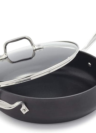 All-Clad HA1 Hard Anodized Nonstick Sauté Pan 4 Quart Induction Oven Broiler Safe 500F Pots and Pans, Cookware Black